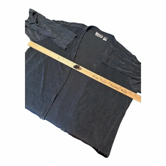 Chico’s Travelers Slinky Grey Open‎ Front Cardigan Size 3 (XL) - Picture 3 of 4